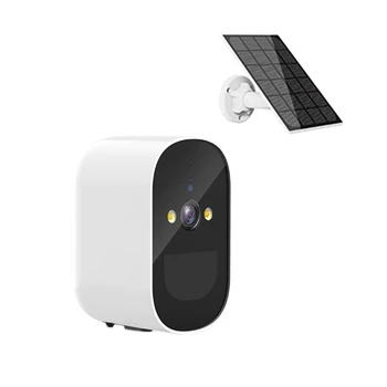 1 Комплект камера за наблюдение на 4-Мегапикселова HD Слънчева камера Вградената батерия на Безжична Домашна камера за сигурност следи бебето
