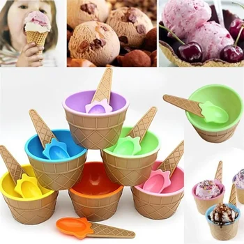1 комплект Нови детски лъжички за сладолед, Трайни Подаръци за деца, Прекрасен Десерт купа, Инструменти за сладолед 