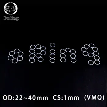 10 бр./лот Бяло силикон о-пръстен Силикон/VMQ CS1 мм Дебелина на OD22/23/24/25/26/27/28/30/34/ 40 мм О-ring уплътнението е Гумена