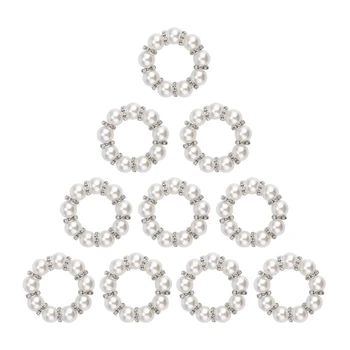 10 БР., украсени с кристали Титуляр за пръстените за салфетки За украса на масата за хранене, партита, сватби