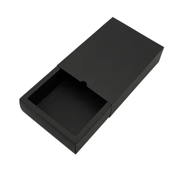 18.7*12.2*3.8 СМ чекмеджето Черна кутия от крафт-хартия за Подаръци Крафт, кутии за Опаковка Кутия 100 бр.\лот бърза безплатна доставка lin4495