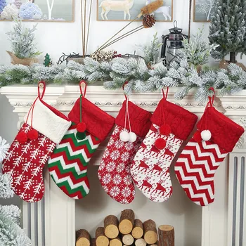 2023 Коледна Украса за Дома Коледни Чорапи Плетене на една Снежинка Отглеждане От Лосове Коледна Украса на коледната Елха, Коледни Подаръци, Нова Година 2024