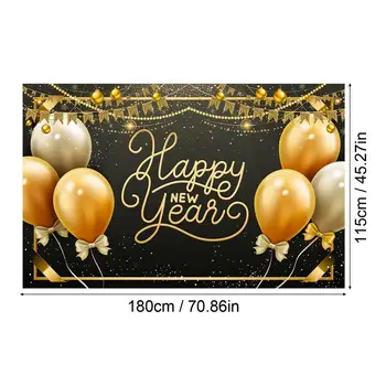 2024 Щастлива нова година фон за снимки 2024 Блестящо Злато, балони с шампанско, Фойерверки, на Фона на фотографията на партита, Реквизит за снимки