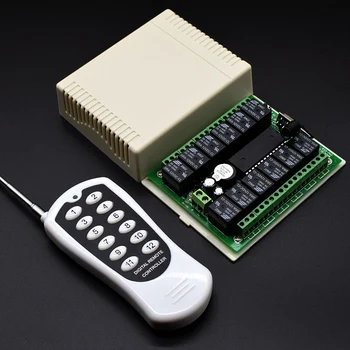24 и 12 vdc 12-канален модул RF дистанционно управление с 12-канален приемник + предавател 433 Mhz за ключа на светлината DIY
