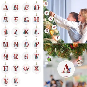 26 букви, Коледа, снежен човек, Коледни украси, Акрилни украса за кола, Украса за Коледната елха, украса за партита.