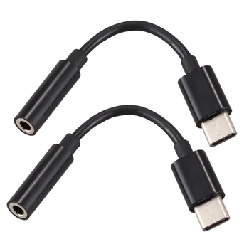 2X кабел-адаптер за слушалки с жак, USB C до 3,5 мм, штекерный порт Type C 3.1 за стереозвука 3,5 мм