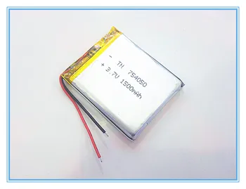 3,7 В, 1500 mah, [754050] PLIB; полимерна литиево-йонна батерия за видеорегистратора, GPS, mp3, mp4, мобилен телефон, динамика