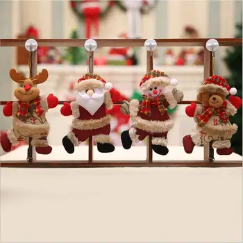 4ШТ Коледно дърво, Подвесная Окачване, Коледни Аксесоари, Малки кукли, Възрастен мъж, снежни човеци, Елен, Мечка, Тъканно Художествена кукла, окачен подарък
