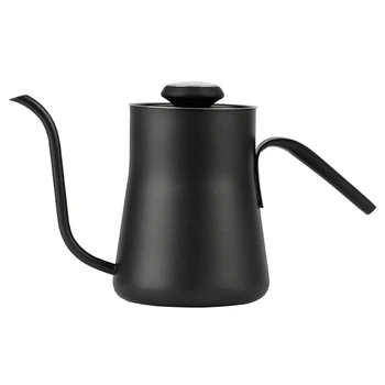 550 МЛ Кафе чайник от неръждаема стомана с термометър Гъша Шия Изсипете Кафето В Кафе, кафе саксии
