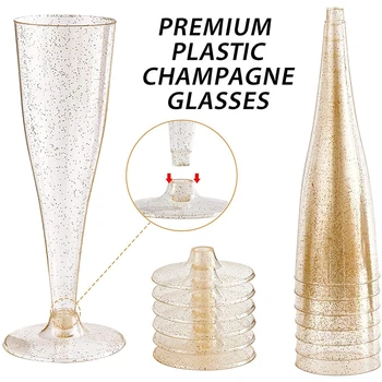 5шт вино, Чаши за шампанско, Пластмасови за Еднократна употреба Чаши за шампанско, Чаши за тостер, чаши за шампанско, Коктейлни чаши за сватбени партита