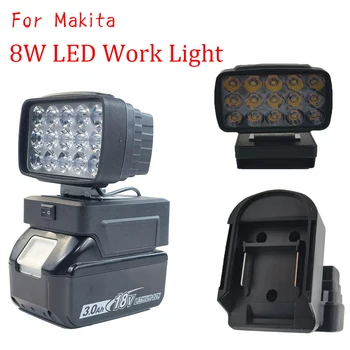 8 W Led Работна Лампа За Makita BL1430 BL1830 Литиева Батерия Външно Осветление Работна Лампа Кемпинговое Осветление