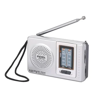 BC-R2048 Мини-AM, FM радио, 2-лентов радиоприемник, джобно карманное радио, вграден високоговорител конектор за слушалки, телескопична антена