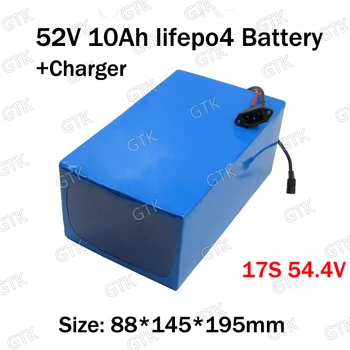 GTK 52v 10ah lifepo4 батерия 48v 10ah lifepo4 клетка с BMS 17s 54,4 v за 2000 W скутер eletrico Велосипед ebike + зарядно устройство