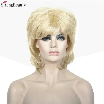 StrongBeauty Къси преки перуки Женски синтетични косми е Монолитна перука Многоцветен