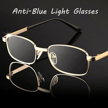 Vintage слънчеви очила за старческо в квадратна метална рамка, ультралегкие мъжки слънчеви очила за далечния преглед, трендови очила за далекогледство със защита от синя светлина