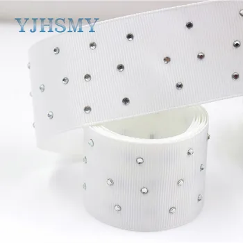 YJHSMY I-181106-171,5 ярда/партия, 38 мм Обикновена бели, диамантени лента С термотрансферным принтом в голям рубчик, опаковъчни материали 
