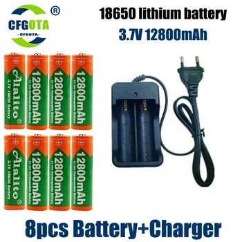 батерия 18650 3,7 В 12800 ма литиево-йонна батерия за led фенерче, аккумуляторное литиевое зарядно устройство, безплатна доставка