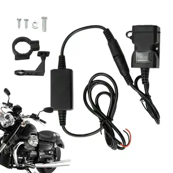 Вашия мотор USB Зарядно за телефон, Зарядно за мобилен телефон, USB-порт за зареждане на мотоциклет Защитен и енергоспестяващ Двойно USB за мотоциклет