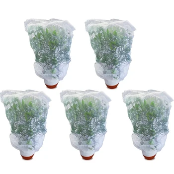 Горещи 5 опаковки Мрежи за защита на градински растения с въже, защитен калъф за домати, Пакети за изолация на градински растения за зеленчуци