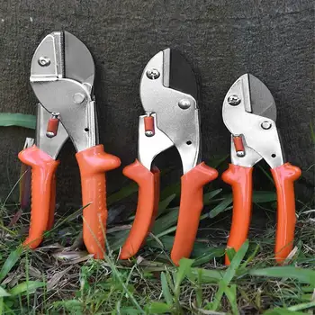 Градински ножици Средни размери, с удобна Стоманена декорация И аккуратная подрязване на клони и листа, средства за защита, Ножици Оранжев цвят