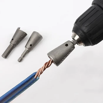 Електрическа бормашина-сплитер за усукване на тел Автоматична шестостенни дръжка Метална сплитер за бързо усукване на проводници