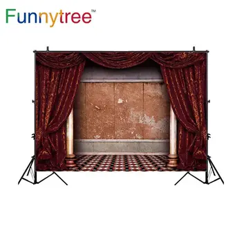 Забавен фон от дърво за сцена, фото студио, червена завеса, ретро фон за снимки, фотобудка, фотоколлаж с принтом