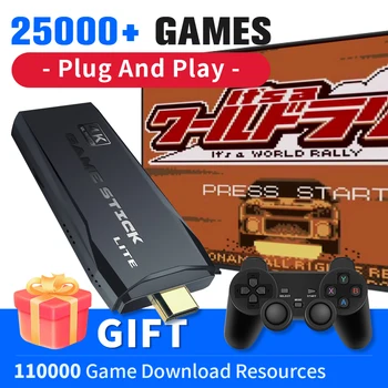 Игрова конзола M8 4K Игра Stick, Вградени 25000 Ретро игри За PS1/GBA/MAME/MD, с два Безжични Контролери 2.4 G, Подарък За деца
