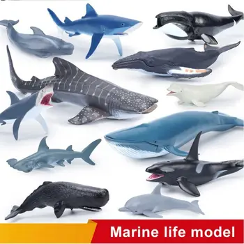 Имитация на морски живот, Фигурки на китове, Акули Кашалота, Фигурки на океанските животни, модел Делфин-чук, Забавни играчки