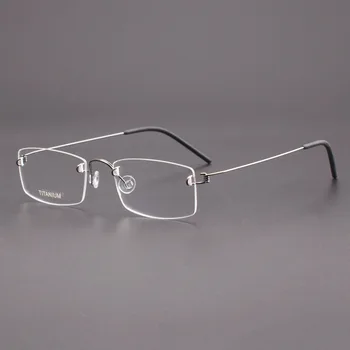Индивидуалност Квадратни Мъжки слънчеви очила за късоглед Сплав Лекота Дамски рамки за очила ръчно изработени Ультралегкие дизайнерски Очила на марката