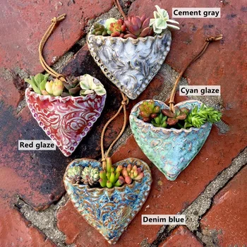 Карманное саксии във формата на сърце за стайни растения, гърне за кактуси, Украса саксии за помещения, така и за улици
