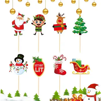 Коледа В Цилиндър За Торта Santa Wall Pull Flag Украсена С Коледни Аксесоари За Декорация На Детски Партита И Семейни Събирания