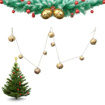 Коледна гирлянда със звънци Антикорозионна Декоративна гирлянда със звънци на съвсем малък Коледна украса за градината Коледна елха на стената