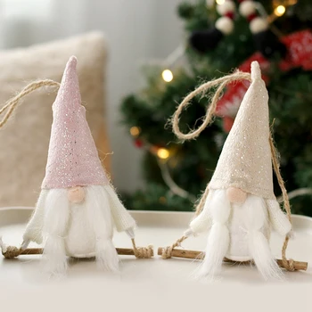 Коледни Безлични украшения във формата на джудже, Коледно дърво, Подвесное декорация, Кукла декор за дома, Окачени подаръци, Коледни декор