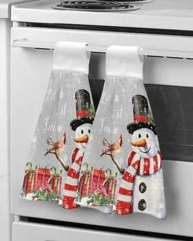 Коледни кърпи за ръце в формата на снежинки и снежен сив цвят, плат за захващане от микрофибър кърпа за бързо чистене, Коледа и кухненски кърпи
