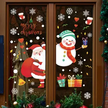 Коледни Стикери Прозорец Коледни Стикери Прозорец във формата на Снежинки за Стъкло Коледни Стикери Прозорец Весела Коледна Украса