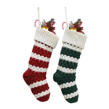 Коледни чорапи, големи плетени, за украса на Коледната торбичка за бонбони, Декорация на камини, Чорапи Санта Лосове, прекрасен Коледен подарък пакет