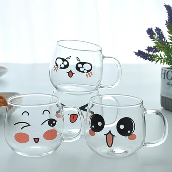 Креативни стъклени чаши Прозрачна утайка от чаша Стъклени чаши с дръжки за приготвяне на чай и сокове, кафе лате Капучино, Мока Прозрачна утайка от чаша