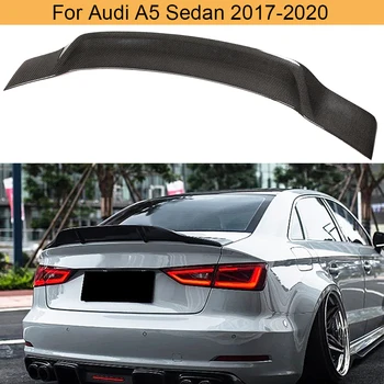 Крило на задния багажник на кола за Audi A5 Седан с 4 Врати, 2017-2020 Заден багажник Багажника Устна крило спойлер от въглеродни влакна