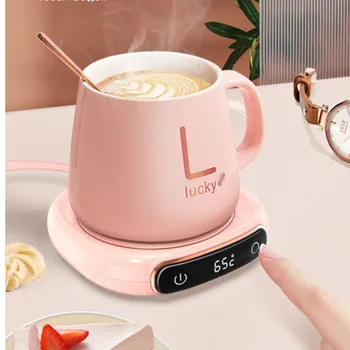 Лаптоп USB-нагревател за чаши, 3-степенна поставка за кафе чаши, умна термостатическая печка, печка за приготвяне на чай с мляко, нагревател за вода