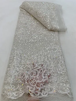 Луксозни вечерни рокли 2023 г., с Висококачествена бродерия, Френската дантела, Африкански пайети, мъниста, Тюл, лейси плат за шиене