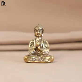 Мини-украшение от твърда мед, статуя на Буда Шакямуни, Миниатюрни фигурки
