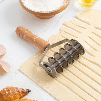Множество решетка за тесто от неръждаема стомана Сачмен нож за пица Нож за печене на сладкиши Мрежест Колесни нож Инструмент за печене Форма за печене