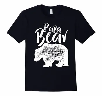 Модерен дизайн, Тениска с Подарък за Деня на Бащата Papa Bear, 100% Памук, С Кръгло деколте, Лятна Ежедневната Мъжка Тениска С Къс ръкав, Размер S-3XL