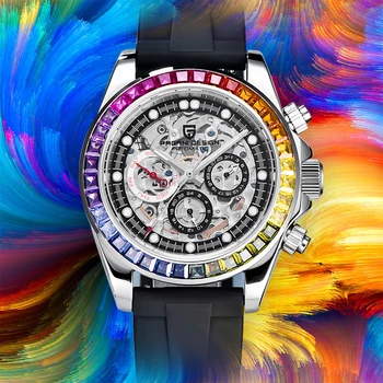 Мъжки механичен часовник PAGANI Design Automatic 2023 с сапфирен кристал хронограф от неръждаема стомана, цветни часовници за парти по случай рождения Ден на Reloj Hombre