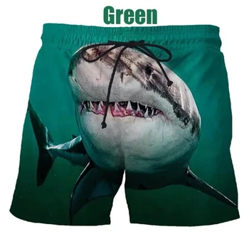 Нови летни шорти Big Movie с 3D-печат на Jaws, Ежедневни, плажни къси панталони, Унисекс, бански, шорти с акули, Плажни шорти Ropa Hombre