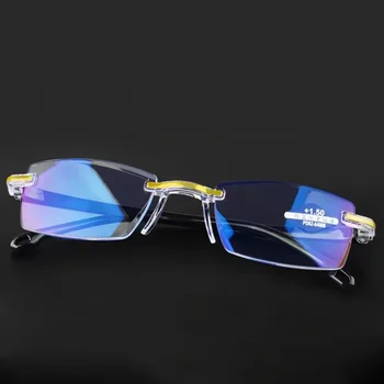 Нови очила за четене със защита от синьо излъчване, Мъжки и женски Очила за старческо без рамки, очила със синя светлина за жени