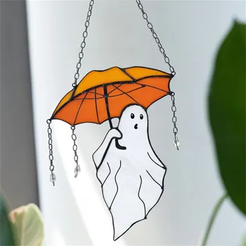 Окачена на Хелоуин призрак, окачена на едно дърво, окачена на Хелоуин, висулка във формата на предното чорап за градината във вътрешния двор, аксесоари за украса на дома в ужасна парти