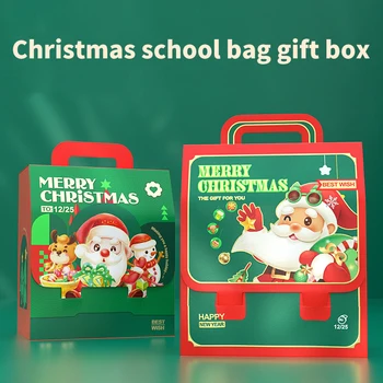 Подарък кутия за ръчно носене на Дядо Коледа В Навечерието на Коледа, Преносима опаковъчна кутия за бонбони, Коледна декорация за коледната партита