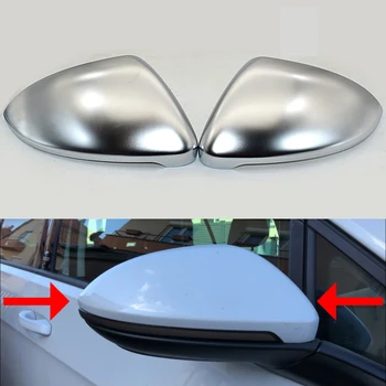 Покриване на автомобилни огледала за VW Golf Golf 7 7 GTI Lamando Матиран хром Сребристо Защитна капачка на капака на огледалото за обратно виждане Автомобилен стайлинг