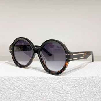Популярни слънчеви очила от ацетат в кръгла рамка, класически дамски слънчеви очила с защита от uv, ретро дизайн, маркови дамски слънчеви очила R1u